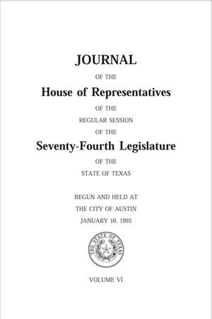 Journal of the House of Representatives of the Regular Session of the Seventy-Fourth Legislature of the State of Texas, Volume 6