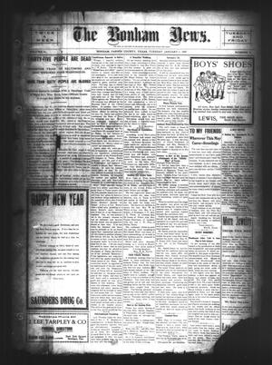 Primary view of object titled 'The Bonham News. (Bonham, Tex.), Vol. 41, No. 61, Ed. 1 Tuesday, January 1, 1907'.