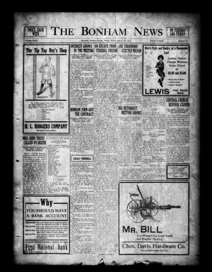 Primary view of object titled 'The Bonham News (Bonham, Tex.), Vol. 49, No. 95, Ed. 1 Friday, March 19, 1915'.
