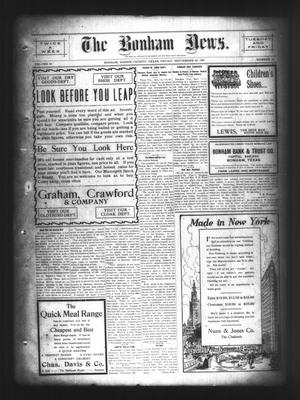 Primary view of object titled 'The Bonham News. (Bonham, Tex.), Vol. 42, No. 42, Ed. 1 Friday, September 20, 1907'.