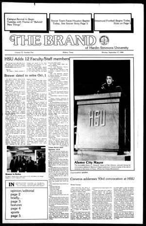 Primary view of object titled 'The Brand of Hardin-Simmons University (Abilene, Tex.), Vol. 72, No. 1, Ed. 1, Monday, September 17, 1984'.