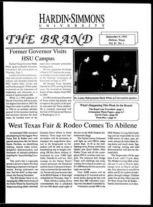 The Brand (Abilene, Tex.), Vol. 81, No. 1, Ed. 1, Thursday, September 9, 1993