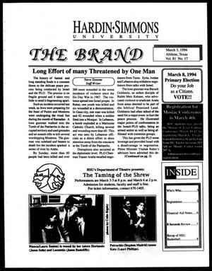 The Brand (Abilene, Tex.), Vol. 81, No. 17, Ed. 1, Thursday, March 3, 1994