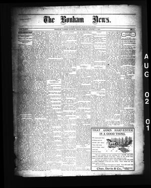 The Bonham News. (Bonham, Tex.), Vol. 36, No. 9, Ed. 1 Friday, August 2, 1901