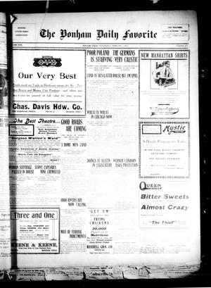 The Bonham Daily Favorite (Bonham, Tex.), Vol. 17, No. 157, Ed. 1 Wednesday, February 3, 1915