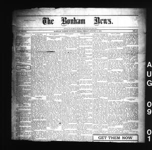 Primary view of object titled 'The Bonham News. (Bonham, Tex.), Vol. 36, No. 10, Ed. 1 Friday, August 9, 1901'.