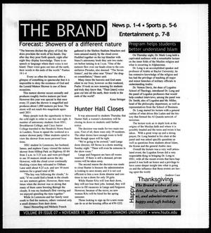 The Brand (Abilene, Tex.), Vol. 89, No. 7, Ed. 1, Monday, November 19, 2001