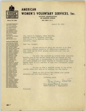 [Letter from Mrs. Newton to Mrs. Kempner, August 23, 1944]