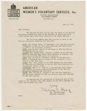 [Letter from Mrs. Hess, June 19, 1945]