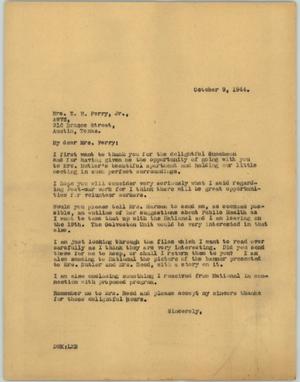 [Letter to Mrs. Perry, October 9, 1944]
