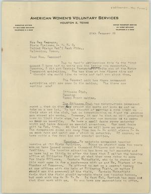 [Letter from Mrs. Williamson to Mrs. Kempner, January 20, 1945]