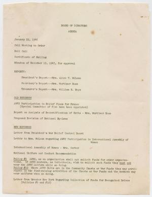 [Meeting Documents: American Women's Voluntary Services, Inc., January 22, 1946]