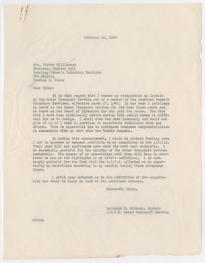 [Letter from Mrs. Birkman to Mrs. Williamson, February 10, 1945]
