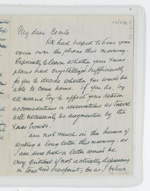 [Letter from I. H. to Cecile Kempner, December 8, 1945]