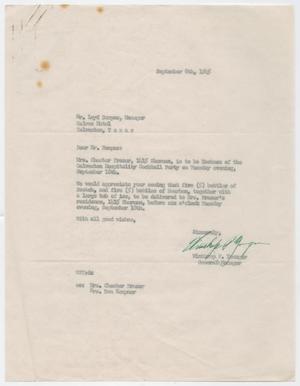 [Letter from Winthrop  to Lloyd, September 8, 1945]