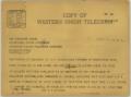 Primary view of [Telegram from Mrs. Kempner to Mrs. Nixon, December 8, 1943]