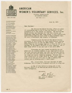 [Letter from Mrs. McLean, June 19, 1945]