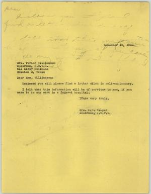 [Letter from Mrs. Kempner to Mrs. Williamson, December 19, 1944]