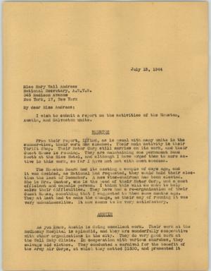 Primary view of object titled '[Letter to Mrs. Andress, July 13, 1944]'.