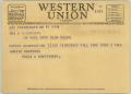 Primary view of [Telegram/Memo from Rolla to Mrs. Kempner, February 19, 1944]