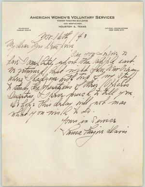 [Letter from Mrs. Davis to Mrs. Kempner, November 11, 1943]