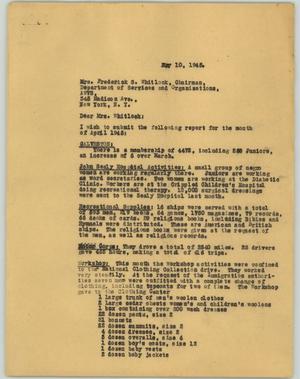 Primary view of object titled '[Letter to Mrs. Whitlock, May 10, 1945]'.