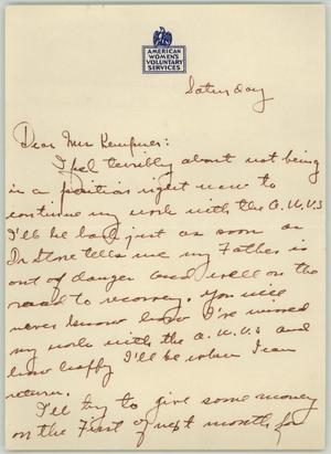 [Letter from Lila to Mrs. Kempner, unknown date]