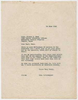 Primary view of object titled '[Letter from Mrs. Kempner to Faraon, June 14, 1945]'.