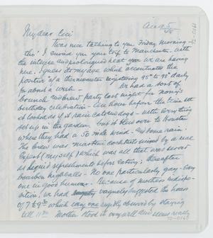 [Letter from I.H. to Cecile Kempner, August 5, 1945]