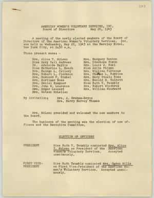 [Meeting Minutes: American Women's Voluntary Services, May 26, 1943]