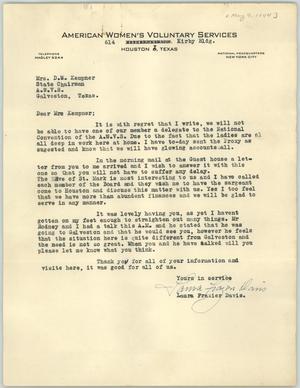 [Letter from Mrs. Davis to Mrs. Kempner, May 9, 1944]