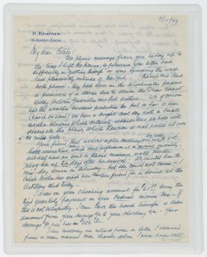 [Letter from I. H. to Cecile Kempner, September 10, 1944]