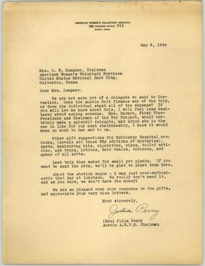 [Letter from Julia to Mrs. Kempner, May 2, 1944]