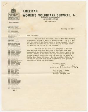 [Letter from Mrs. Hess, January 18, 1946]