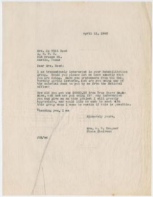 Primary view of object titled '[Letter from Mrs. Kempner to Mrs. Reed, April 11, 1945]'.