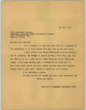 [Letter from Mrs. Kempner to Ms. Seymour, May 10, 1943]