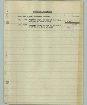 [Financial Statement: American Women's Voluntary Services, Unknown Date]