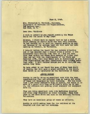 [Letter from Mrs. Kempner to Mrs. Whitlock, June 8, 1945]