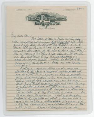 Primary view of object titled '[Letter from I. H. Kempner to Cecile Kempner, April 9, 1950]'.