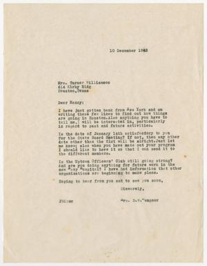 [Letter from Mrs. Kempner to Mrs. Williamson, December 10, 1945]