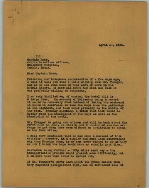 Primary view of object titled '[Letter from Mrs. Kempner to Faraon, April 10, 1945]'.