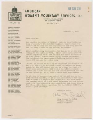 [Letter from Mrs. Gimbel, November 17, 1944]
