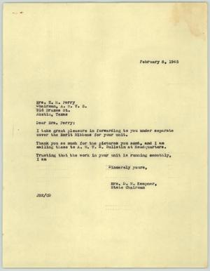 [Letter from Mrs. Kempner to Mrs. Perry, February 8, 1945]
