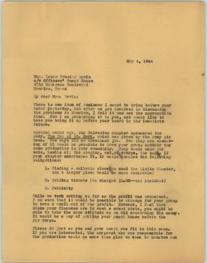 [Letter from Mrs. Kempner to Mrs. Davis, May 4, 1944]