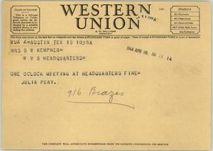 [Telegram from Mrs. Perry to Mrs. Kempner, April 18, 1944]