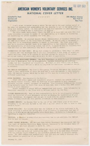 [National Cover Letter: American Women's Voluntary Services, January 20, 1945]
