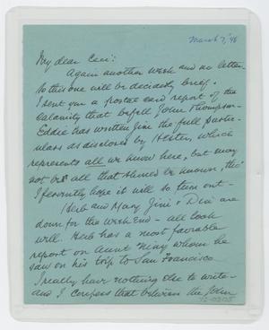 [Letter from I. H. to Cecile Kempner, March 7, 1948]