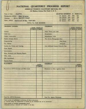 Primary view of object titled 'AWVS Official Quarterly Progress Report: Austin Unit, April 1945'.