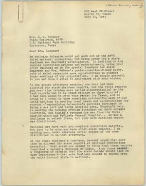 [Letter from Mrs. Harmon to Mrs. Kempner, July 11, 1944]