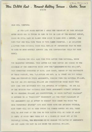 [Letter from Mrs. Reed to Mrs. Kempner, June 9, 1945]